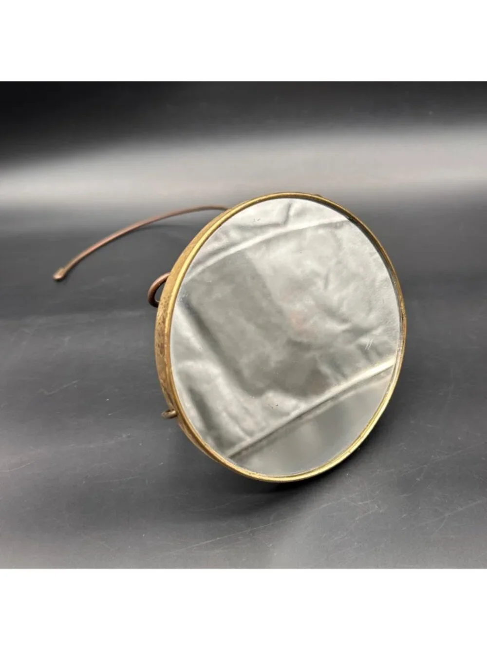 Vintage Double Sided Vanity Mirror Magnify Gold Tone Frame Hanging Stand Up